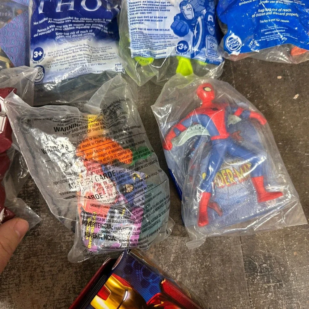 Super Hero Kids‎ Meal Toys Lot of 8 - Iron Man Batman Spider Man Thor Xmen
